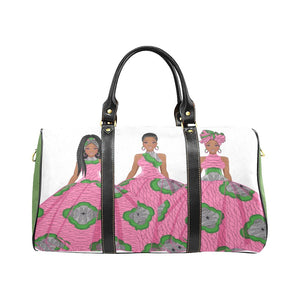 Pink & Green - Waterproof Travel Bag/Large