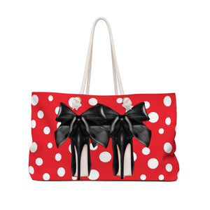 Glam Girl - Weekender Bag (Red Polkadots)