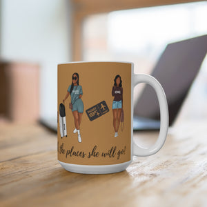 She Travels - Mug 15oz - JazzyStones - One Vision Apparel