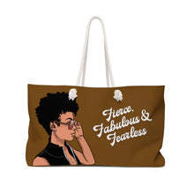 Load image into Gallery viewer, Fierce, Fabulous, &amp; Fearless - Weekender Bag (Brown) - JazzyStones - One Vision Apparel