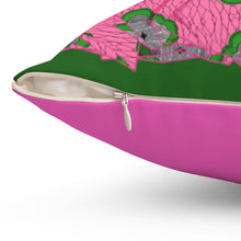 Load image into Gallery viewer, Soror - Pink &amp; Green - Square Pillow - JazzyStones - One Vision Apparel