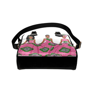 Shoulder handBag - Pink & Green