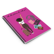 Load image into Gallery viewer, She Travels - Spiral Notebook - Ruled Line (Hot Pink) - JazzyStones - One Vision Apparel