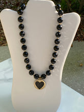 Load image into Gallery viewer, Black &amp; Gold Heart Necklace - JazzyStones - One Vision Apparel