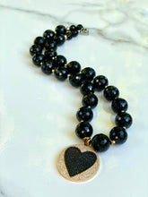 Load image into Gallery viewer, Black &amp; Gold Heart Necklace - JazzyStones - One Vision Apparel