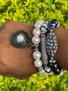 New! Pearls & Black - JazzyStones - One Vision Apparel